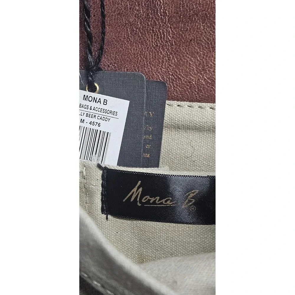 NWT Mona B upcycled canvas beer caddy 